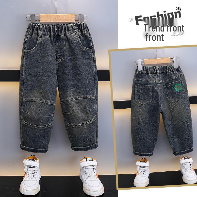 

Стильные осенние брюки для мальчиков 2025 - Красивые повседневные джинсы для маленьких и средних детей 140 cm