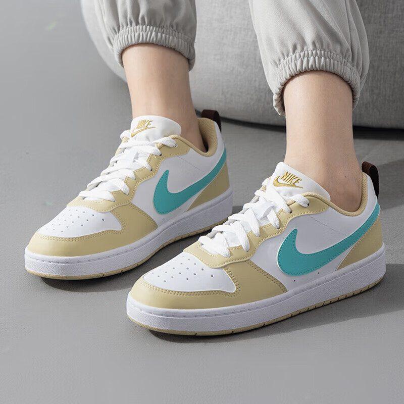 Nike Court Borough COURT BORO Leather Low Top Skateboard Shoes Yellow White Unisex HM3726-731