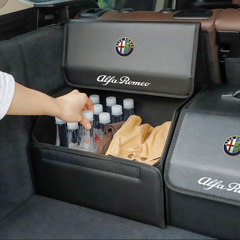 Pro Alfa Romeo 2026 Horká nálepka Úložná taška do auta Organizér Skládací box do kufru vozidla Pro Alfa Romeo Giulia Stelvio Giulietta 156