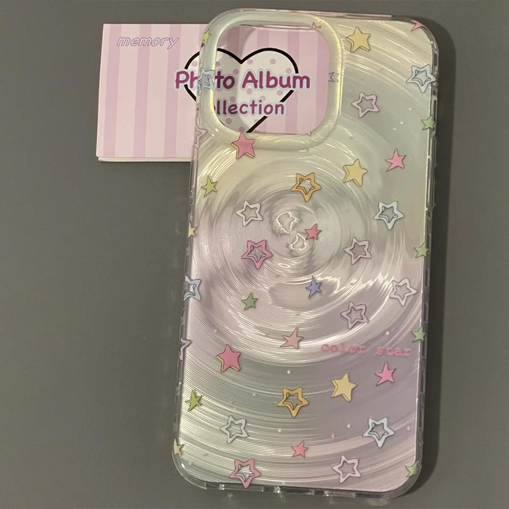 Iridescent Glossy Phone Case for iPhone 11 13 14 15 16 17 Pro 17 13 14 15 Pro Max High Quality Fantasy Floral Style Full Protection Shell