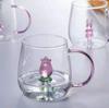 Pahar din Sticlă cu Bule 3D Realizat Manual Formă Tridimensională Animal și Plantă Formă Rezistent la Căldură Pahar Borosilicat pentru Băuturi & Cadouri