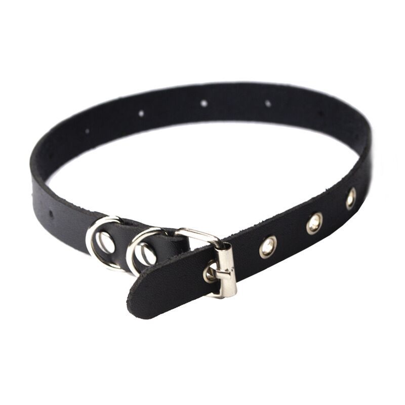 Hyunya Same Flat Buckle Belt Choker Collar Collarbone Collar Female Dark Sex Necklace