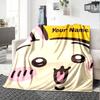 1pc Chiikawa Blanket with Custom Name, Gift, for Men and Women, Soft Blanket, Good for Sofa Bed Couch Travel, Lightweight Flannel Blanket