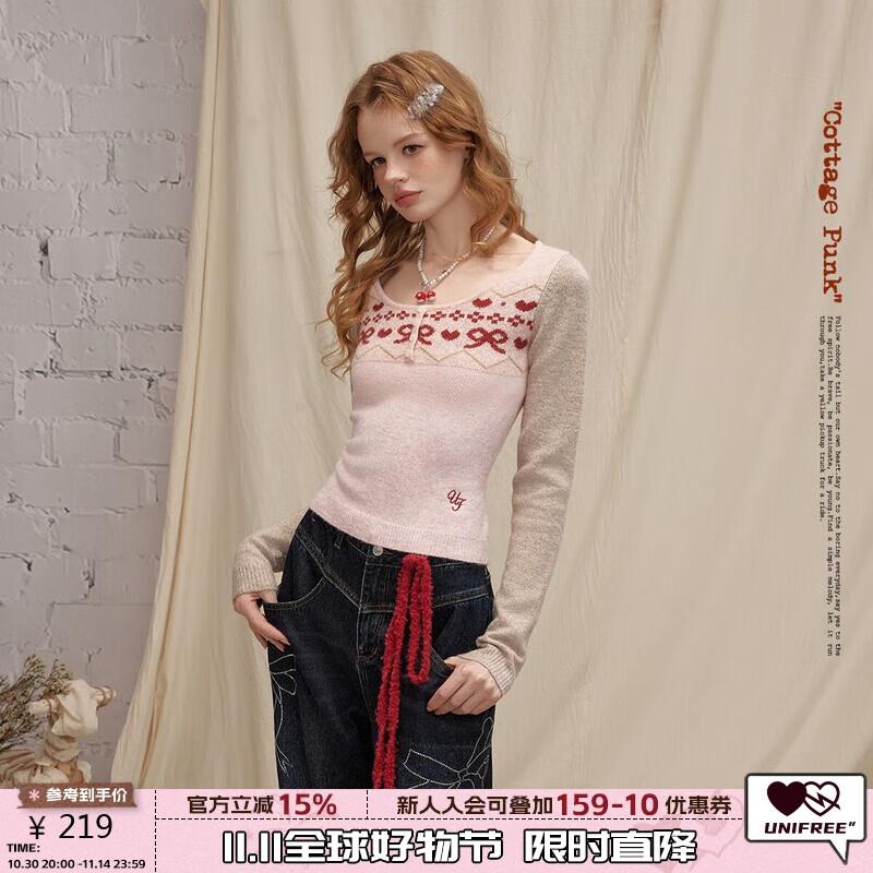 

UNIFREE Women s Fair Isle Jacquard Knit Sweater S