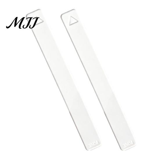 Acrylic Clay Thickness Rulers 1 Pair Polymer Depth Guide, 2/3/4/5/6mm Pottery Rolling Pin DIY Earring Making Supplies Transparent Ruler