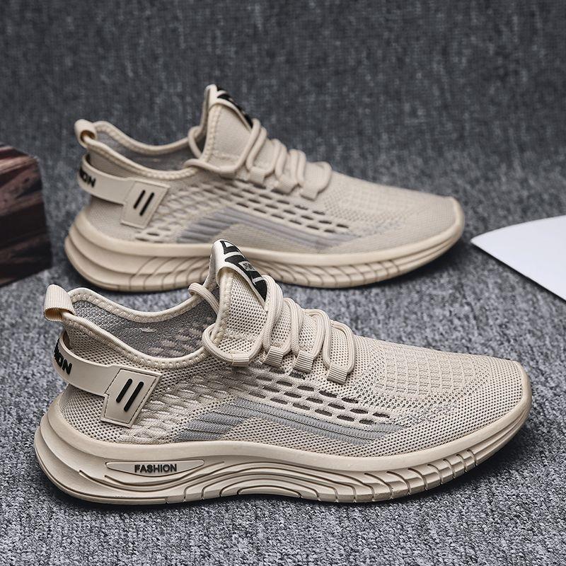 Large size men's shoes new breathable sports shoes fly-woven mesh casual shoes fashion sports trend men's shoes