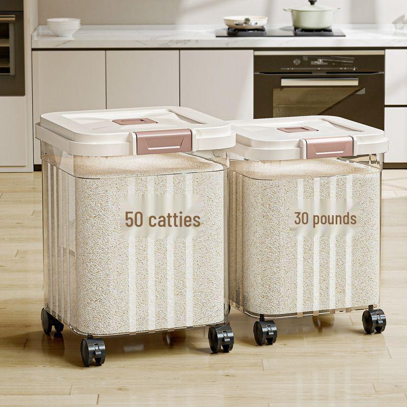 Food Grade Sealed Rice Storage Box - Insect & Moisture-Proof, Large Capacity for Grains & Cereal