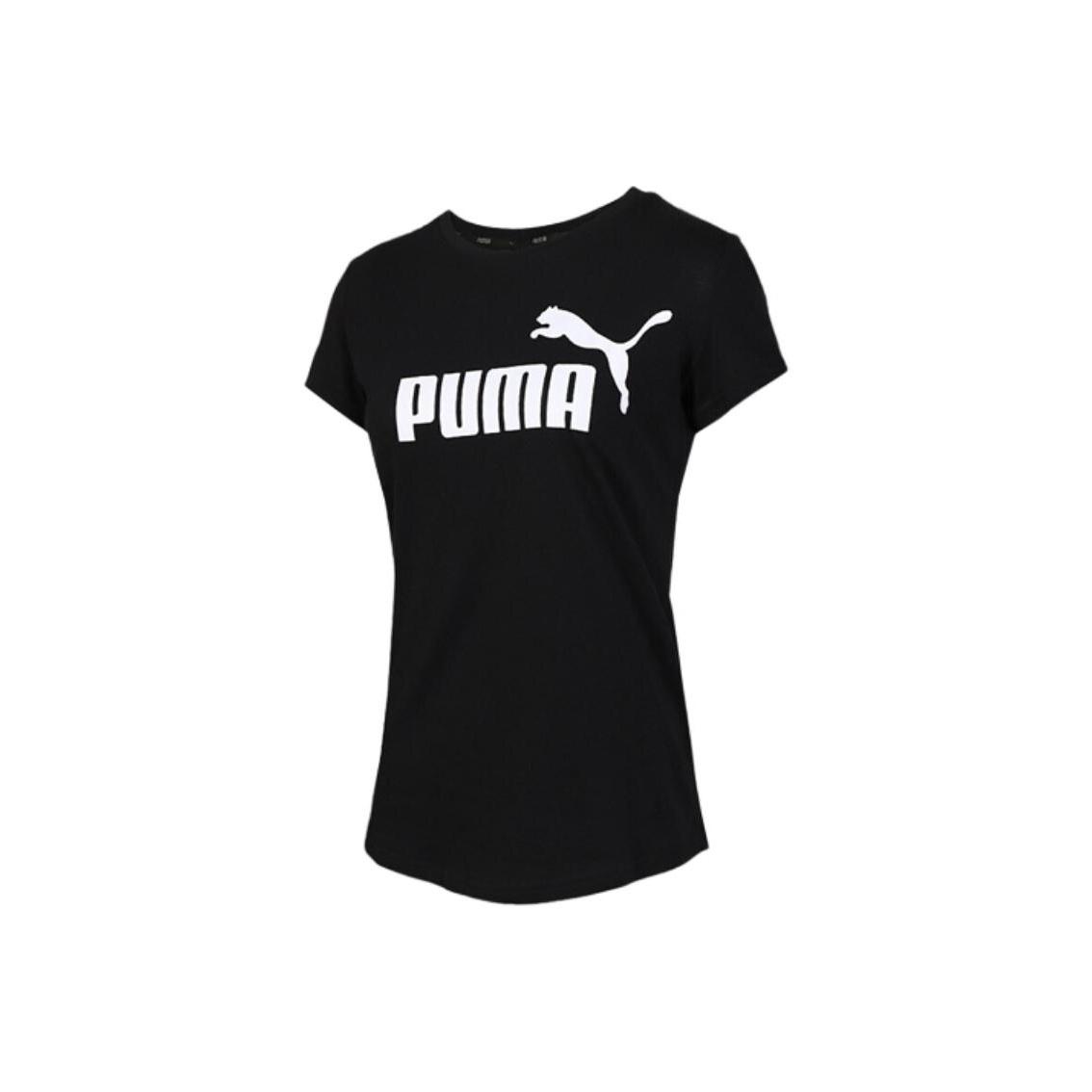 (WMNS) PUMA Sports Gym Printing Short Sleeve Black Women s 581631-01 XL
