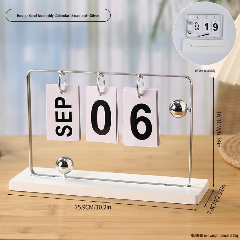 Perpetual Wooden Flip Calendar: Home and Desk Decor