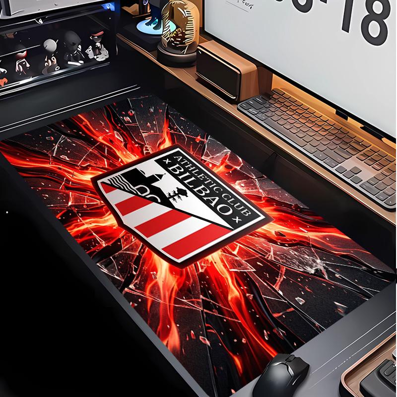 Athletic Bilbao Football Print Mouse Pad Non?Slip Rubber Desk Mat Waterproof Gaming Mousepad For Laptop Office Desktop
