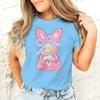 Womens Clothing Cute Bunny Easter Day Gift for Women Bunny Coquette Bow T Shirt Girls Easter Pink Bunny Crew Neck Retro Shirts