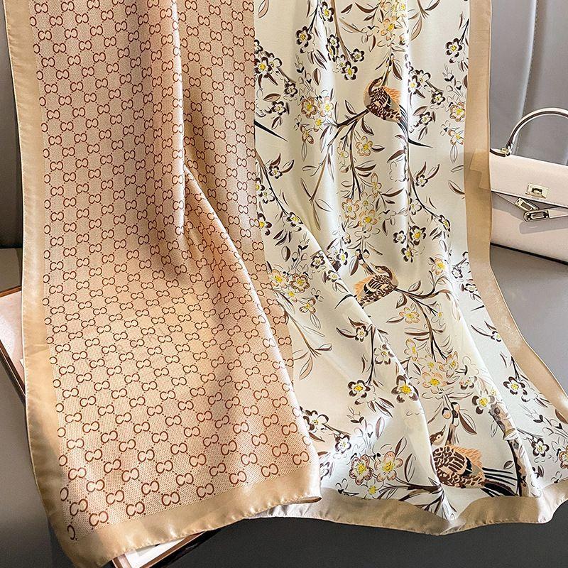 Luxury Brand Women Scarf Fashion Print Silk Scarves Summer Shawls and Wraps Soft Pashmina Lady Bandana Foulard Hijabs