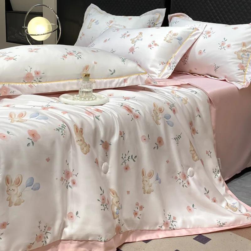 Sommerdecke, Steppdecke, Heimbettwäsche, Bettdecke, leichte, luxuriöse, gewaschene Seide, Schlafdecke, Klimaanlagen-Bettdecke, Steppdecke