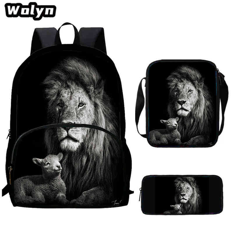 Lion King Schoolbag High Definition Printing Multi-Function Cross-Border Burden Reduction Large Capacity Backpack