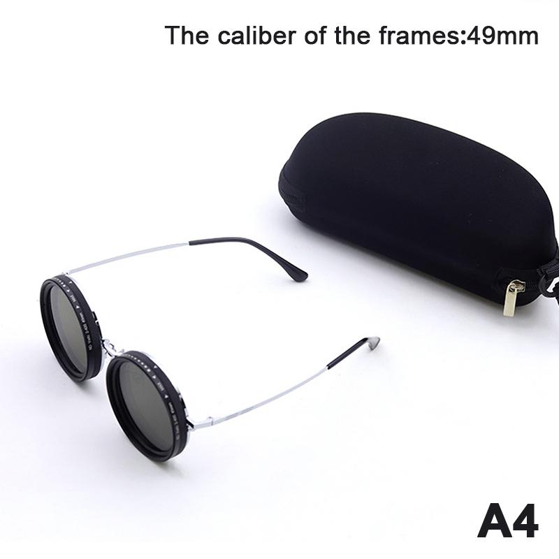 

Солнцезащитные очки с регулируемой оправой 1-9 передач и коробкой для хранения, округлые поляризованные солнцезащитные очки с линзами с фильтром Nd, широкие ретро-очки