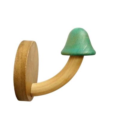 Wooden Mushroom Clothes Hat Hooks Wall Decoration Drill-Free Bathroom Hanger Organizer Easy To Install Nordic Style