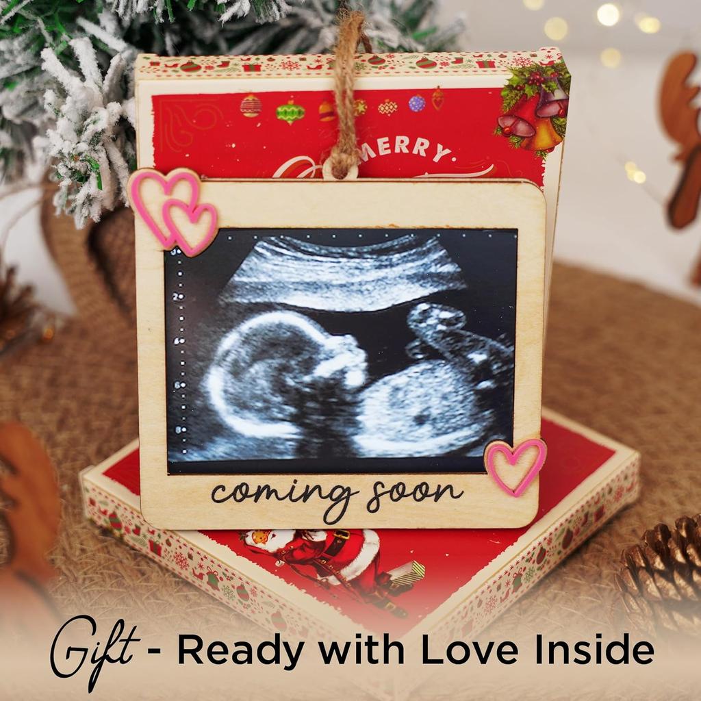 Baby Ultrasound Picture Frame Ornament, Pregnancy Announcement for Grandma Grandpa, Sonogram Picture Frame Ornament, Expecting Baby Gift for New