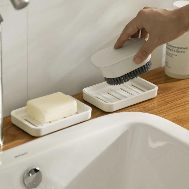 Simple Household Bathroom Plastic Soap Box Drain Creative Large Double Layer Thickened Shelf Dispenser Soap Rack Dish Plate Case