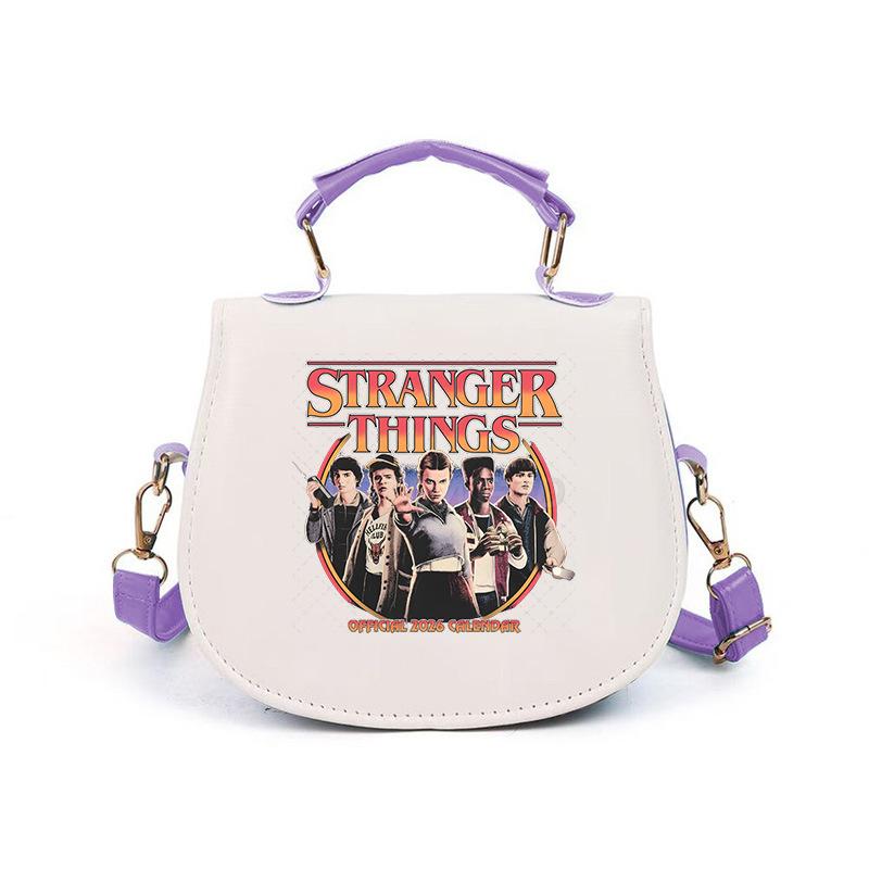 KTB Stranger things Bedrukte schoudertas  14.5*17*6.3cm white