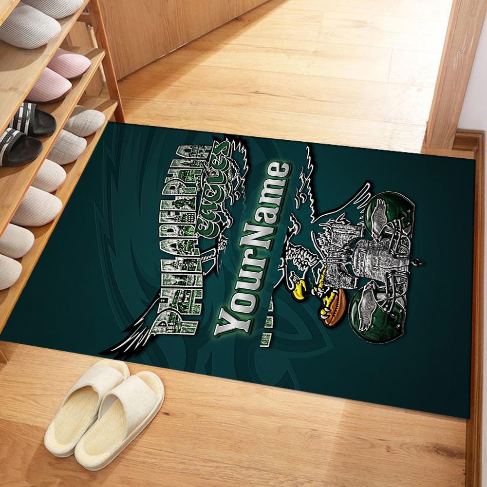 Philadelphia Eagles Customized Name Carpet Design For Game Room Dormitory Dining Room Balcony Antislip Rug Anime Office Decor