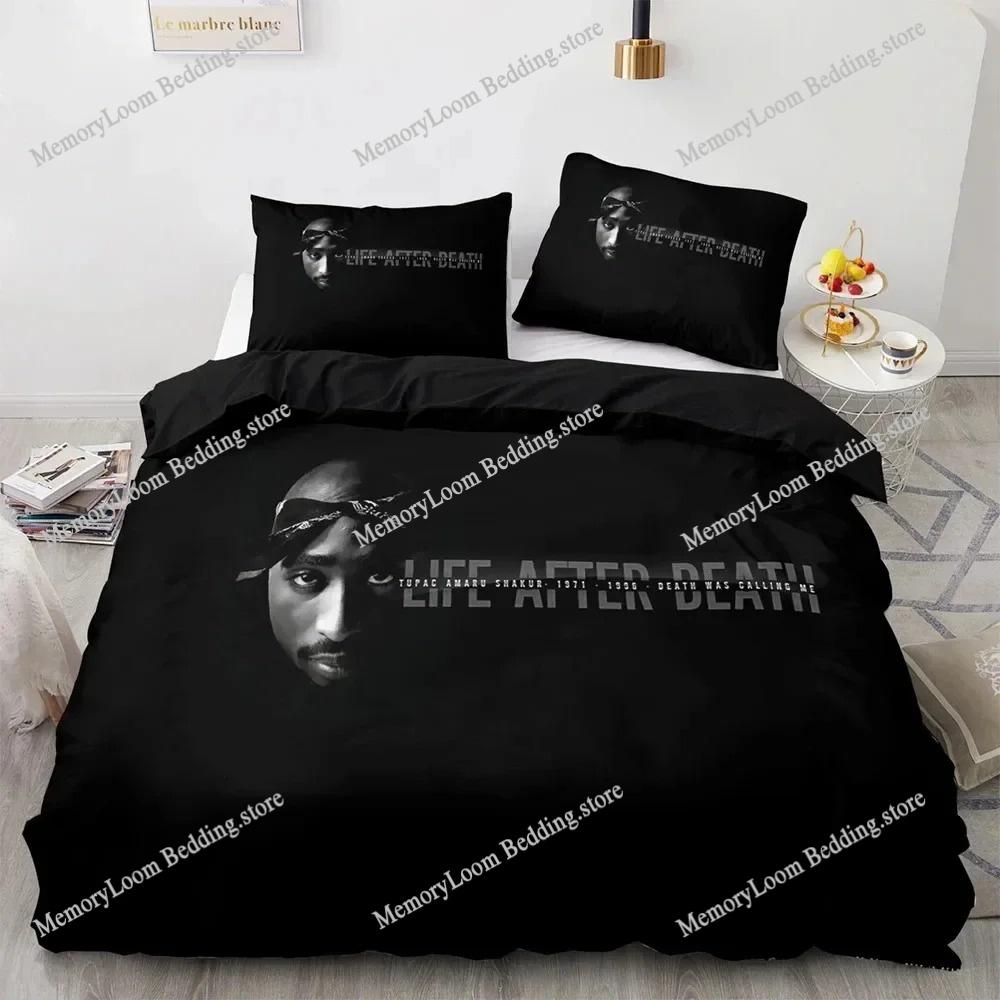 2Pac Tupac Amaru Shakur Bettwäsche-Set Bettbezug Bett-Set Tagesdecke Kissenbezug Bettdecke King Queen Size Jungen Erwachsenen Bettwäsche-Set