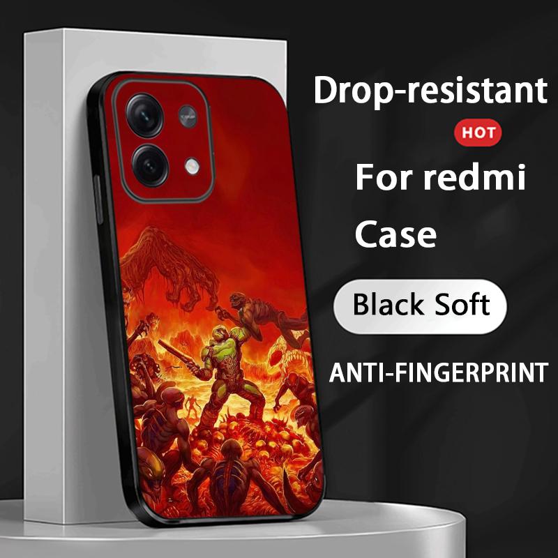 Classic game D-doomEs fashion poster Phone Case For Redmi Note 14 13 12 11 Pro Plus S 5G 14C A3 Soft Black Phone Cover