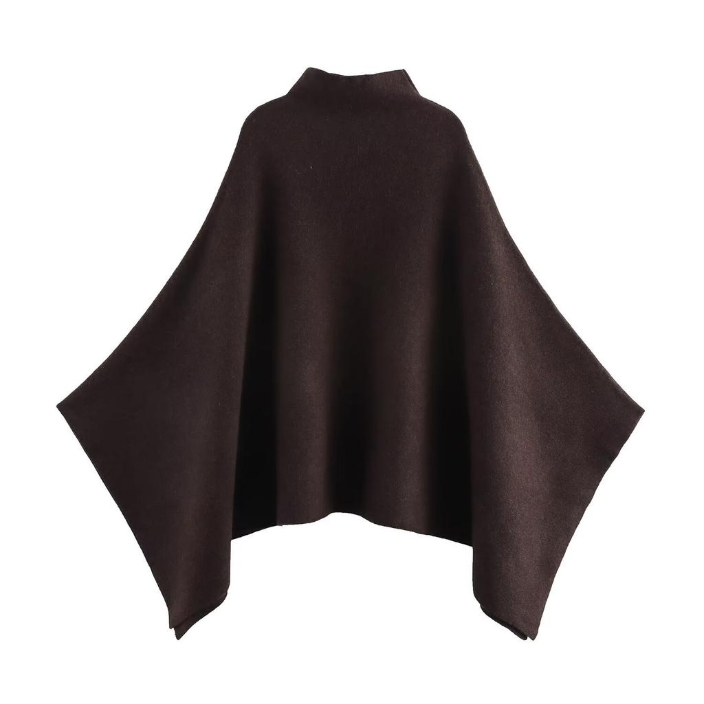 European and American Style, New Women's Clothing, Fashionable, Versatile, Cross-border Asymmetrical Knitted Cape Jacket