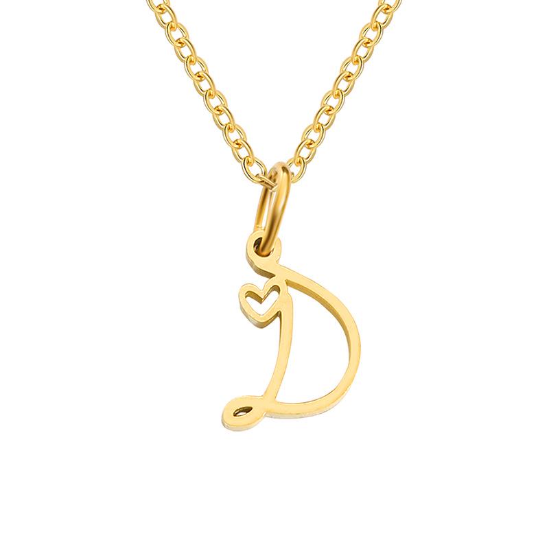 eManco Women's Niche Stainless Steel Letter Clavicle Necklace