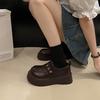 [Yushilai] British Style Thick-soled Small Leather Shoes for Women In the Spring of 2025, the New Japanese Casual Versatile One-pedal