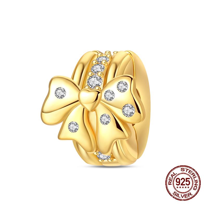 Fashion Copper Color Colorful Zircon Stars Moon Golden Separator Charms Beads Fit 3Mm Original Bracelet Fine Diy Jewelry