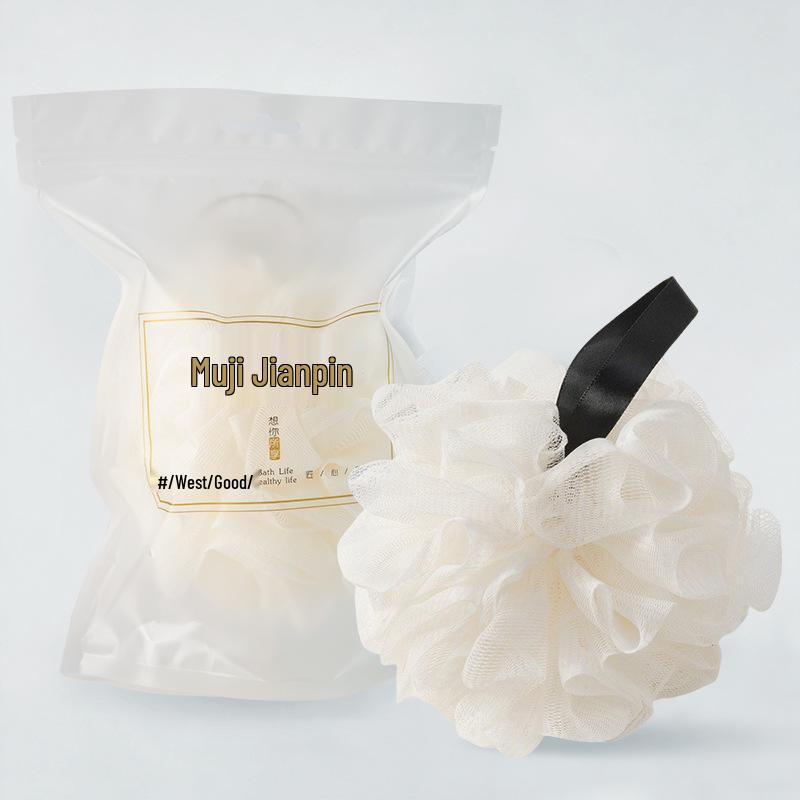 High-Grade Large Bath Sponge with Non-Dispersing Ribbon Design - Super Soft Women's Bathing Shower Ball