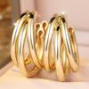 Elegant Gold Color Multi Layer Hoop Earrings for Women Daily Wear and Party