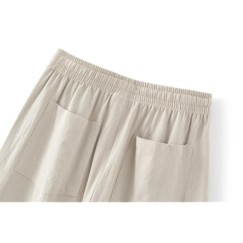 [JHIJSC] sarouel pants men's pants spring Relaxing cotton linen Plain color wide pants Fashionable big size (JP, alphabet, XL, gray)