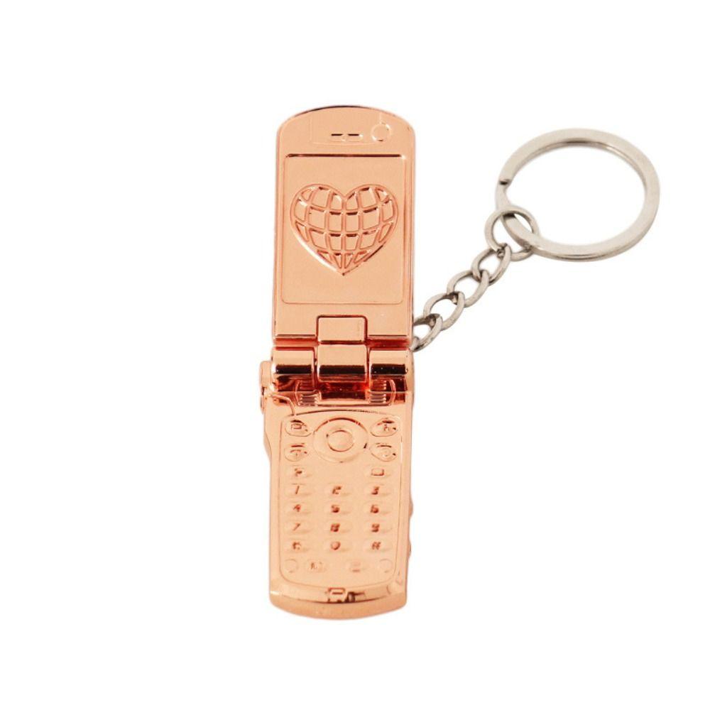 Vintage Phone Model Keychains Mini Car Key Chain Cell Phone Figure Key Ring  Kids Gifts