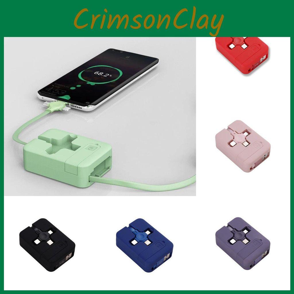 Fast Charging 3-in-1 Cable For Ios Micro And Type-c Tangle-free Design