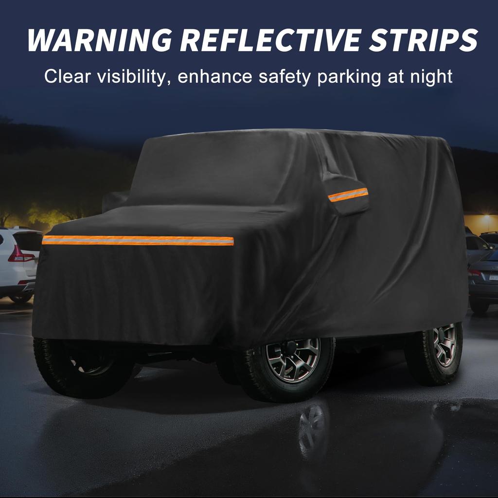 X AUTOHAUX Car Body Cover for Suzuki Jimny Features New Waterproof Fabric Lightweight and Comfortable for Fleece Paint Seat Door and Safety Even if