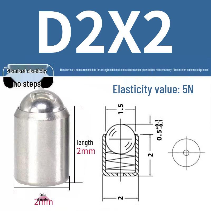 304 Stainless Steel Spring-Loaded Ball Plunger with Limit Screw