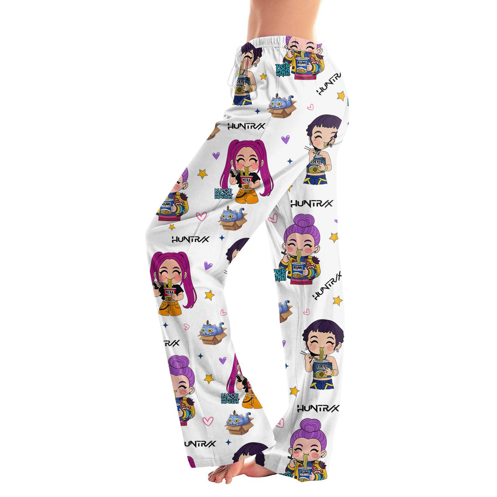 

Женские пижамные штаны, одежда для сна, повседневные брюки с эластичной резинкой на талии, удобные прямые свободные брюки для йоги XL белый