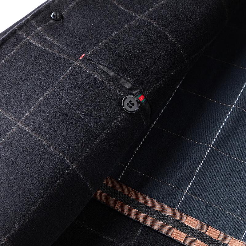 FAPAI Men's Wool Blend Single-Breasted Overcoat