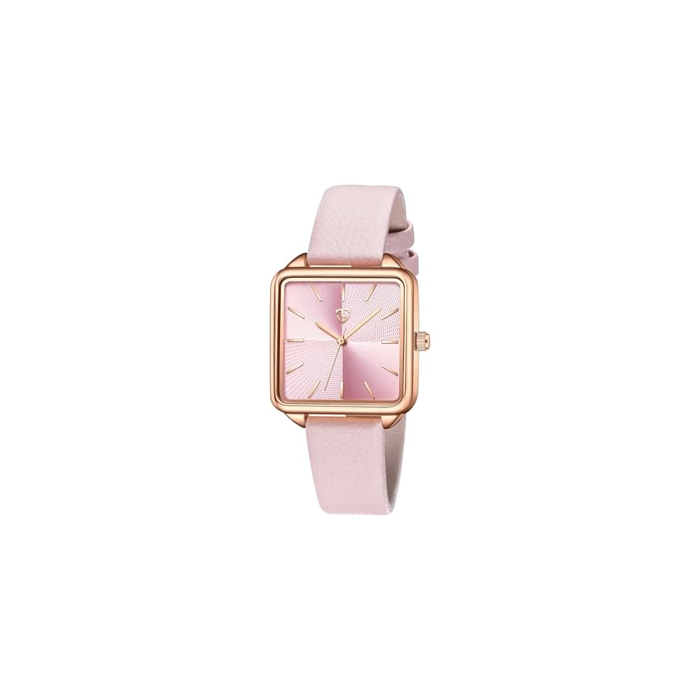 ShunkanSai Women s Analog Quartz Watch Square Waterproof Leather Strap Slim Casual Fashion Timepiece