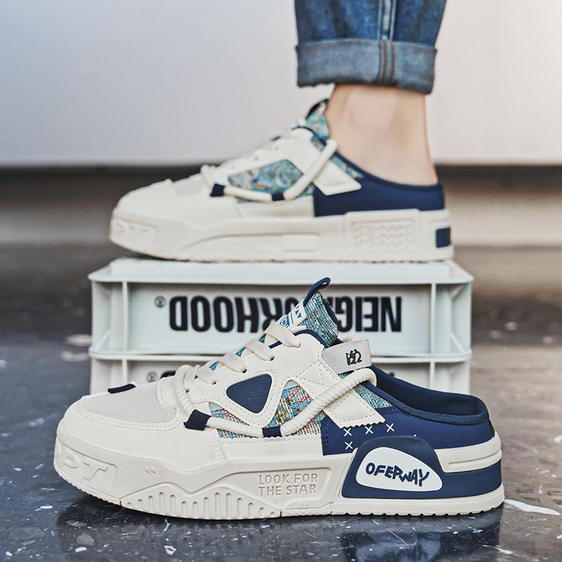 

Мужские лоферы, модная повседневная обувь для мужчин, парусиновые кроссовки без шнуровки, мужские летние прогулочные туфли на плоской подошве, мужские британски... 44 синий