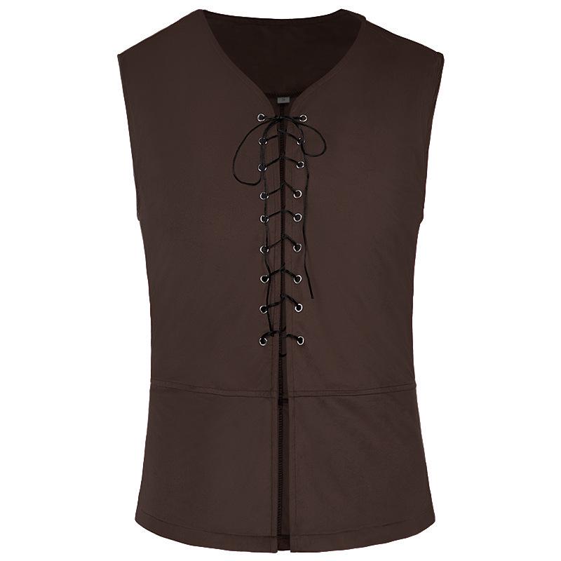 European & American Retro Medieval Costume Lace-up Shirt Cosplay Top