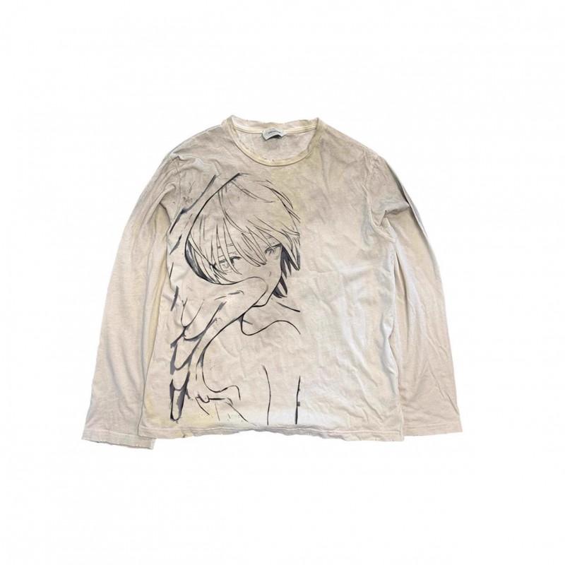 Unisex Vintage Streetwear Long Sleeve T-Shirt With 3D Digital Print Loose Fit Casual Tee Daily Wear
