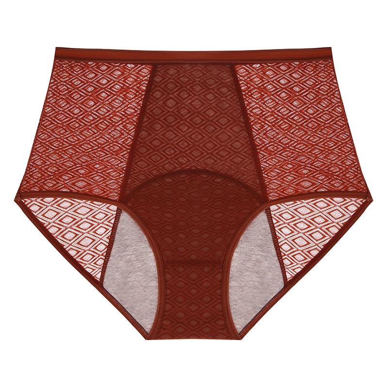 Large Size Women Spring and Summer Thin Style High Waist Leakproof Breathable Menstrual Period Briefs