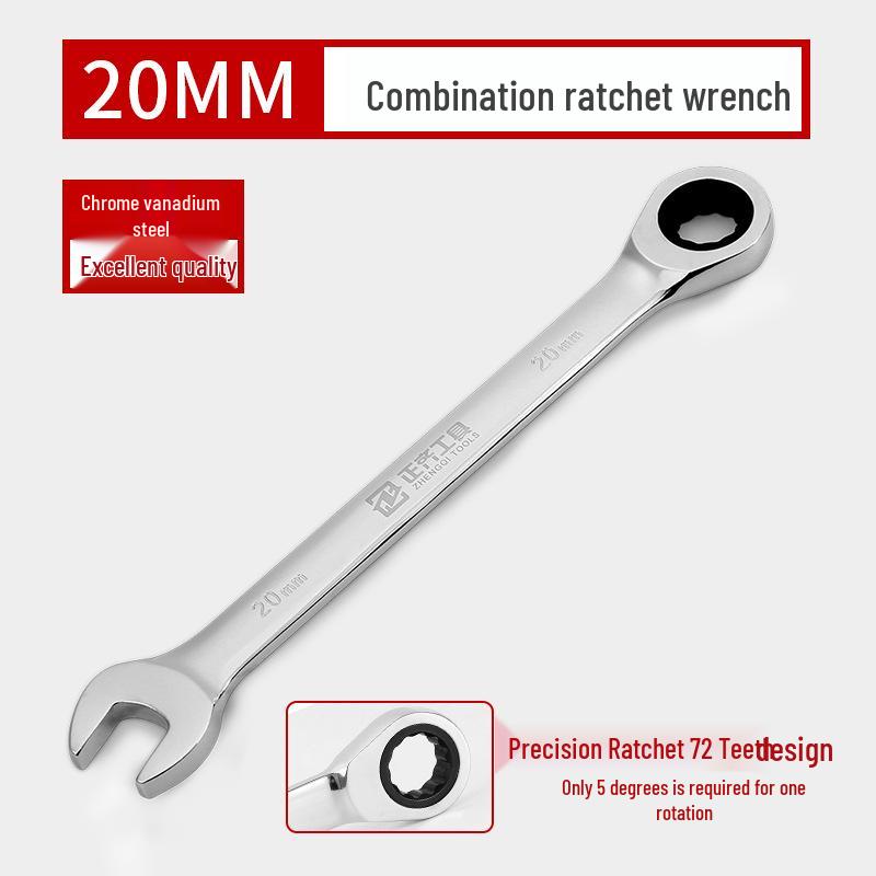 Quick Ratchet Double End Wrench Set 13mm – Full Auto Repair Tool with 10 Wrench Sizes