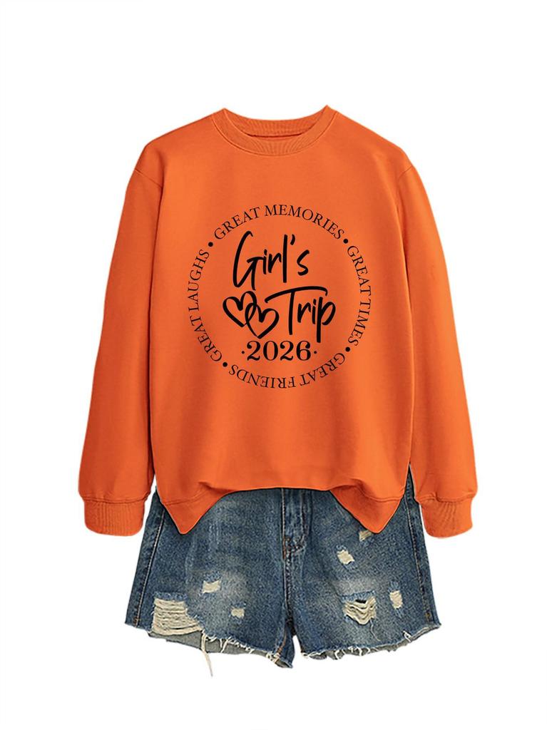 Women's European Autumn/Winter Round Neck Long Sleeve Hoodie