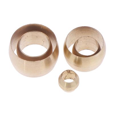 New 10Pcs 4 6 8 10 12 Mm Tube Brass Ferrule Compression Copper Sleeve Seal Ring Air Hydraulic Pipe Fitting Union Connector