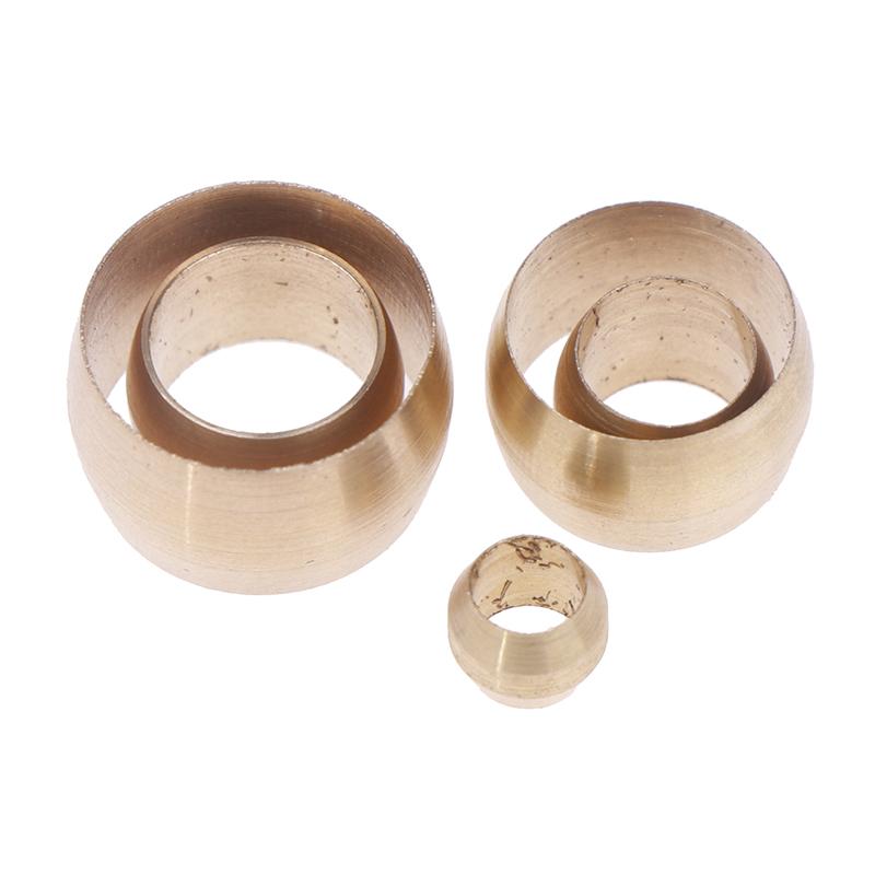 10Pcs 4 6 8 10 12 Mm Tube Brass Ferrule Compression Copper Sleeve Seal Ring Air Hydraulic Pipe Fitting Union Connector