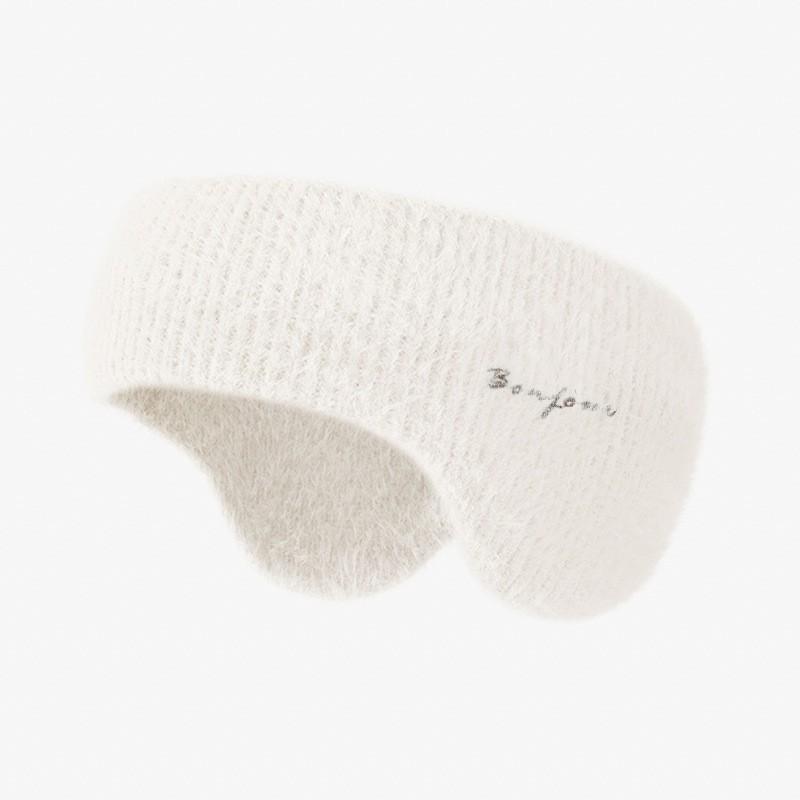 Winter Knitted Faux Mink Warm Ear-Protective Headband Women Stretch Wide Band Outdoor Cycling Sports