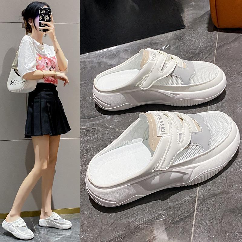 

Half-slippers Breathable Shoes Versatile Soft-soled and Casual 35 бежевый/чёрный